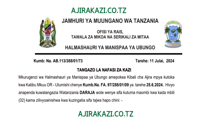 26-Job-vacancies-at-Ubungo-DC-Nafasi-Za-Kazi-Halmashauri-ya-Wilaya-ya-Ubungo